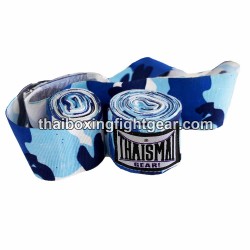 Thaismai HW7003 Boxbandagen 4.5M  Muay Thai / MMA / UFC / BOXING Fancy "Camo" Blau