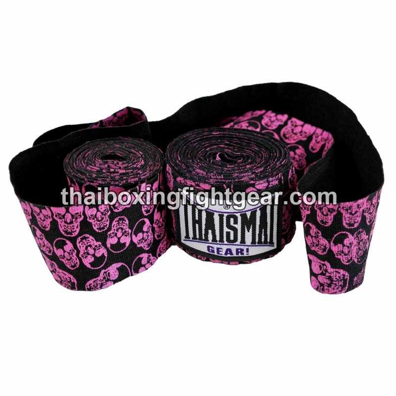 Thaismai HW7003 Boxbandagen 4.5M  Muay Thai / MMA / UFC / BOXING Fancy "Skull" schwarz