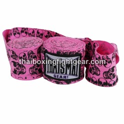 Thaismai HW7003 Boxbandagen 4.5M  Muay Thai / MMA / UFC / BOXING Fancy "Skull" Rosa