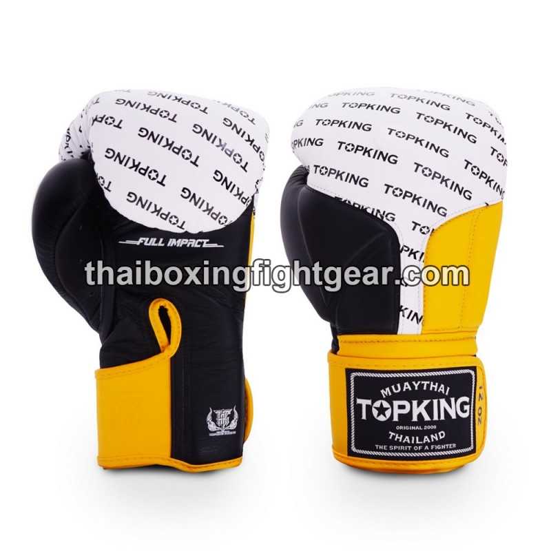 Boxhandschuhe TOP KING FULL IMPACT TRIPLE TONE-TKBGFI Schwarz Gelb Weiß