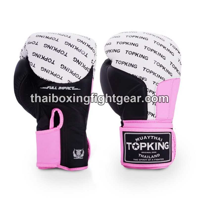 Boxhandschuhe TOP KING FULL IMPACT TRIPLE TONE-TKBGFI Schwarz Rosa Weiß