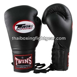 Muay thai Boxhandschuhe Twins BGLL1 schwarz Schnürsenkel