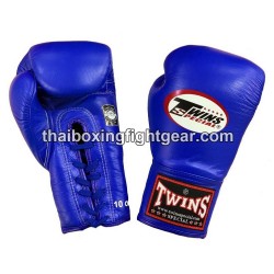 Muay thai Boxhandschuhe Twins BGLL1 Blau Schnürsenkel
