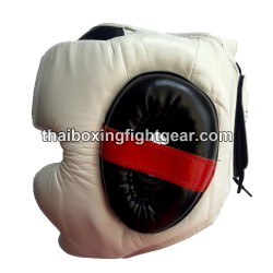 Fairtex Kopfschutz HG10 Super Sparring Leder weiß | Schutzausrüstung