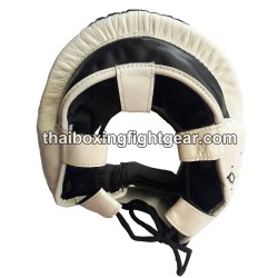Fairtex Kopfschutz HG10 Super Sparring Leder weiß | Schutzausrüstung