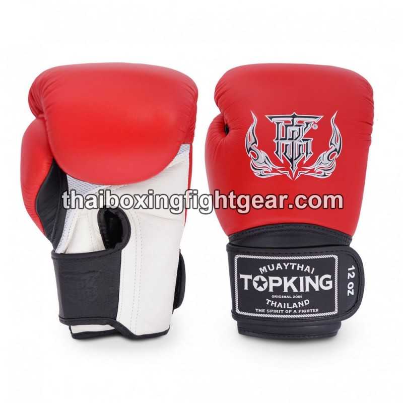 Boxhandschuhe TOP KING SUPER AIR TRIPLE TONE -TKBGSA Rot Schwarz Weiß