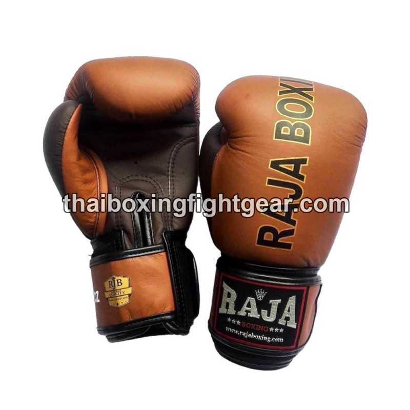 Raja Boxing Muay Thai Boxhandschuhe Leder RJB-P1-1 Schwarz Brown